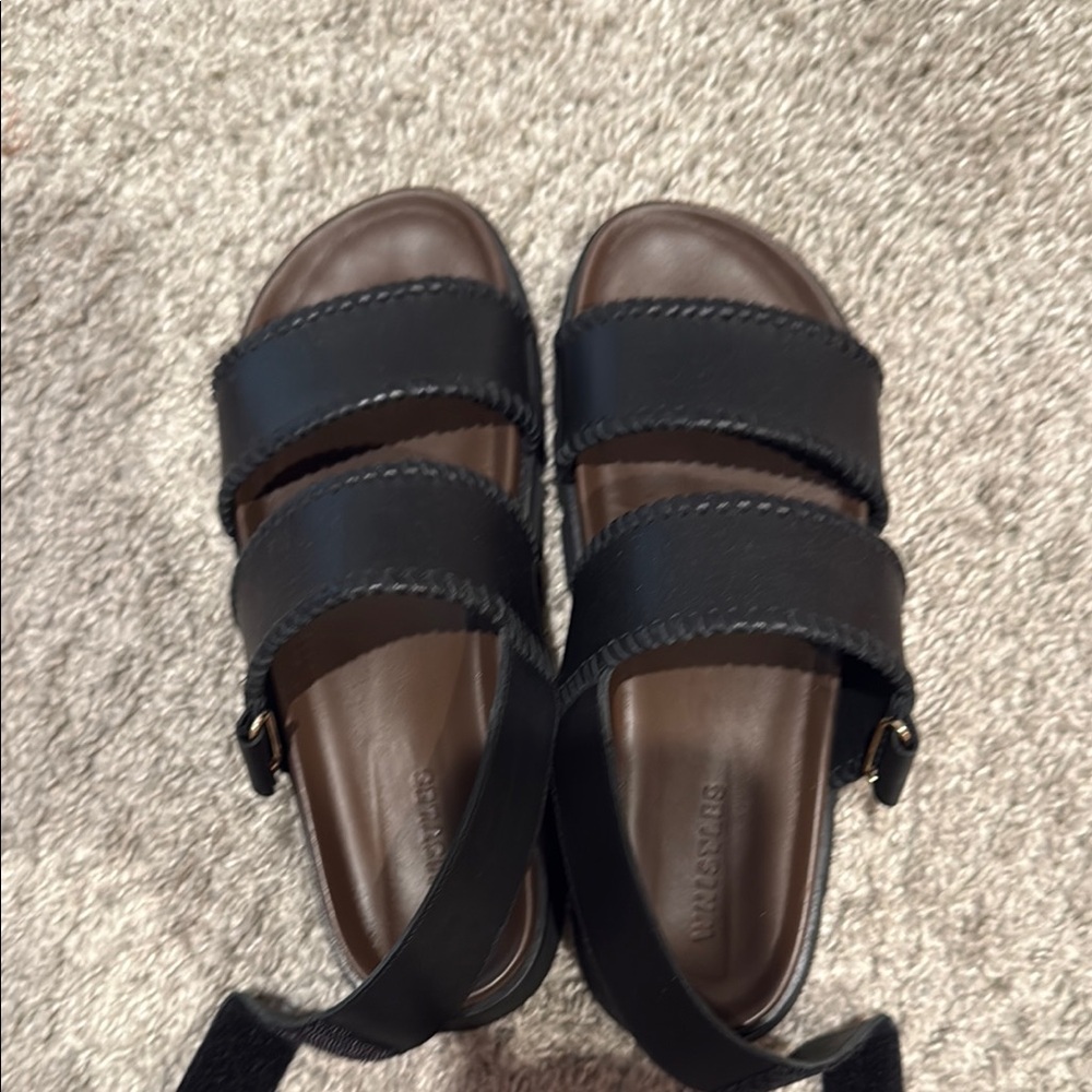 Whistles Black Leather Sandals